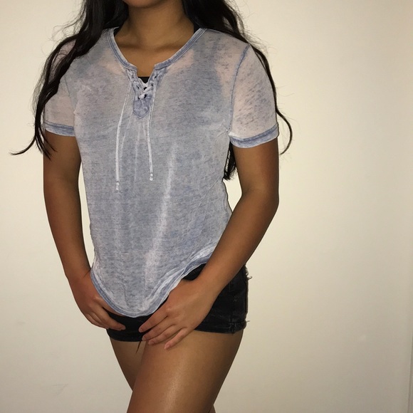 Rue21 blue crossover Top - Picture 2 of 5